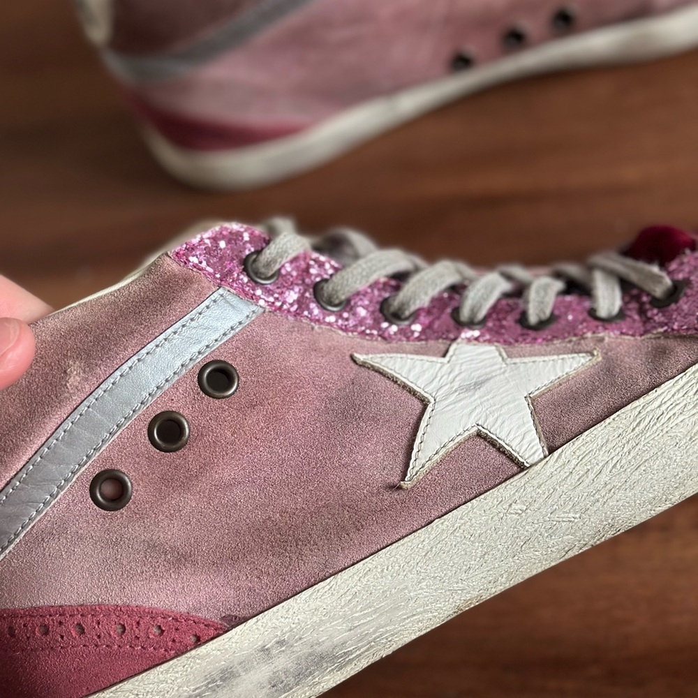 Golden Goose Pink High-Top Sneakers with Suede Finish - Picture 5 of 6